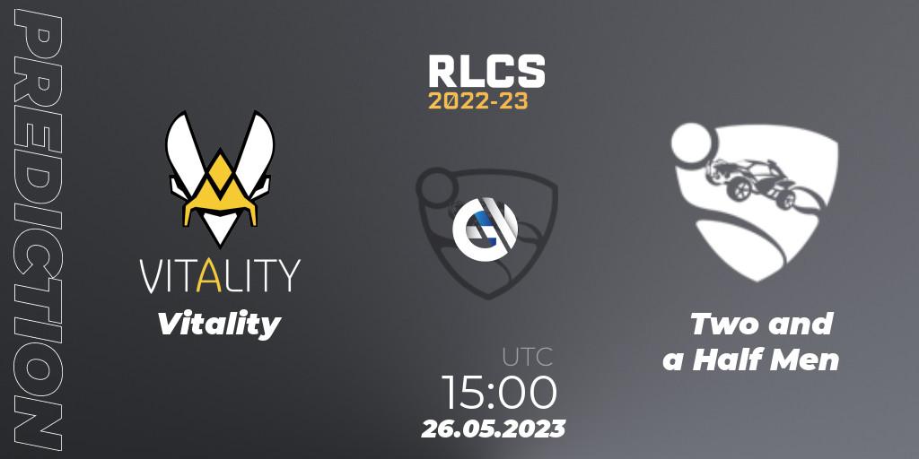 Vitality - Two and a Half Men: прогноз. 26.05.2023 at 15:00, Rocket League, RLCS 2022-23 - Spring: Europe Regional 2 - Spring Cup