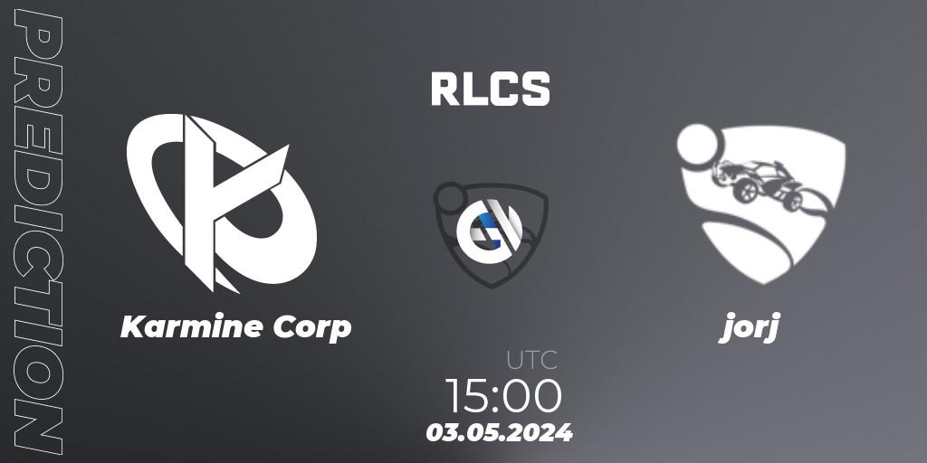 Karmine Corp - jorj: прогноз. 03.05.2024 at 15:00, Rocket League, RLCS 2024 - Major 2: EU Open Qualifier 4