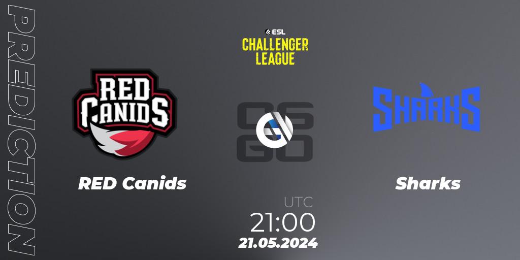 RED Canids - Sharks: прогноз. 21.05.2024 at 21:00, Counter-Strike (CS2), ESL Challenger League Season 47: South America