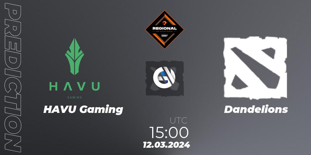 HAVU Gaming - Dandelions: прогноз. 12.03.2024 at 15:00, Dota 2, RES Regional Series: EU #1