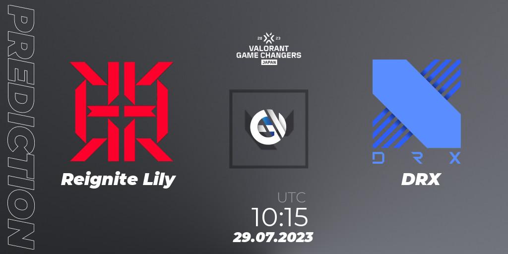 Reignite Lily - DRX: прогноз. 29.07.2023 at 10:15, VALORANT, VCT 2023: Game Changers Japan Split 1