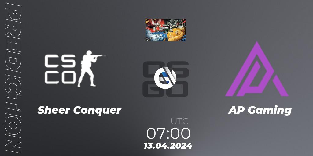 Sheer Conquer - AP Gaming: прогноз. 13.04.2024 at 07:00, Counter-Strike (CS2), Perfect World Wild Party Season 1: Series 3
