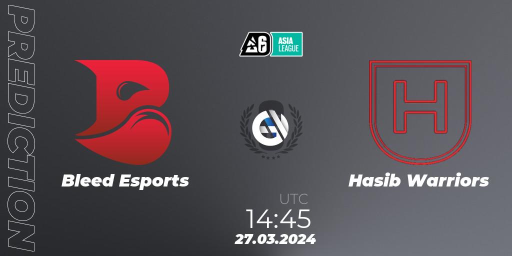 Bleed Esports - Hasib Warriors: прогноз. 27.03.2024 at 14:45, Rainbow Six, Asia League 2024 - Stage 1