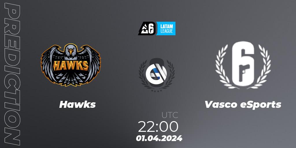 Hawks - Vasco eSports: прогноз. 01.04.2024 at 22:00, Rainbow Six, LATAM League 2024 - Stage 1: LATAM South