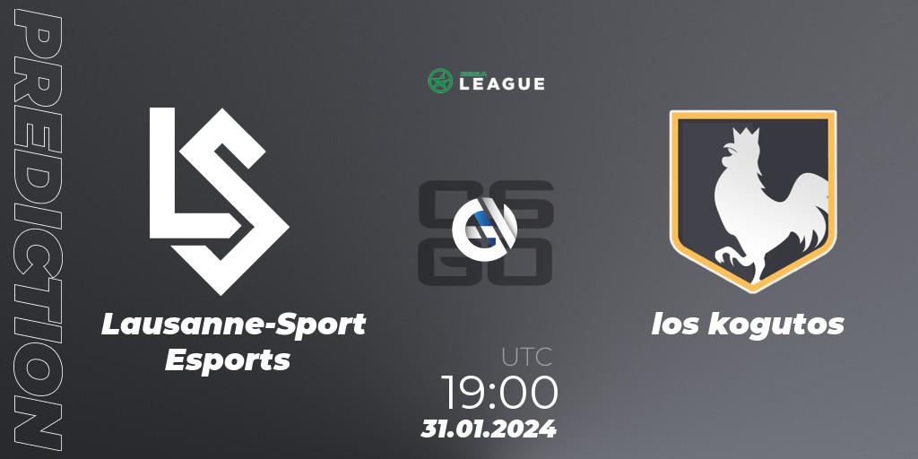 Lausanne-Sport Esports - los kogutos: прогноз. 01.02.24, CS2 (CS:GO), ESEA Season 48: Advanced Division - Europe