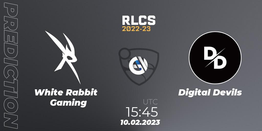 White Rabbit Gaming - Digital Devils: прогноз. 10.02.2023 at 15:45, Rocket League, RLCS 2022-23 - Winter: Sub-Saharan Africa Regional 2 - Winter Cup