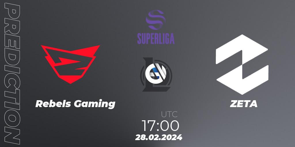 Rebels Gaming - ZETA: прогноз. 28.02.2024 at 17:00, LoL, Superliga Spring 2024 - Group Stage