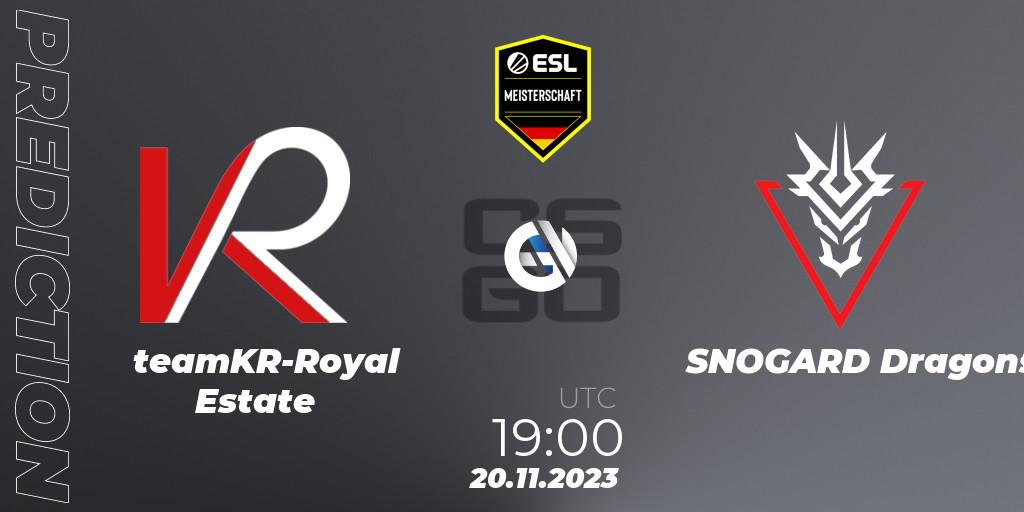 teamKR-Royal Estate - SNOGARD Dragons: прогноз. 20.11.2023 at 19:00, Counter-Strike (CS2), ESL Meisterschaft: Autumn 2023