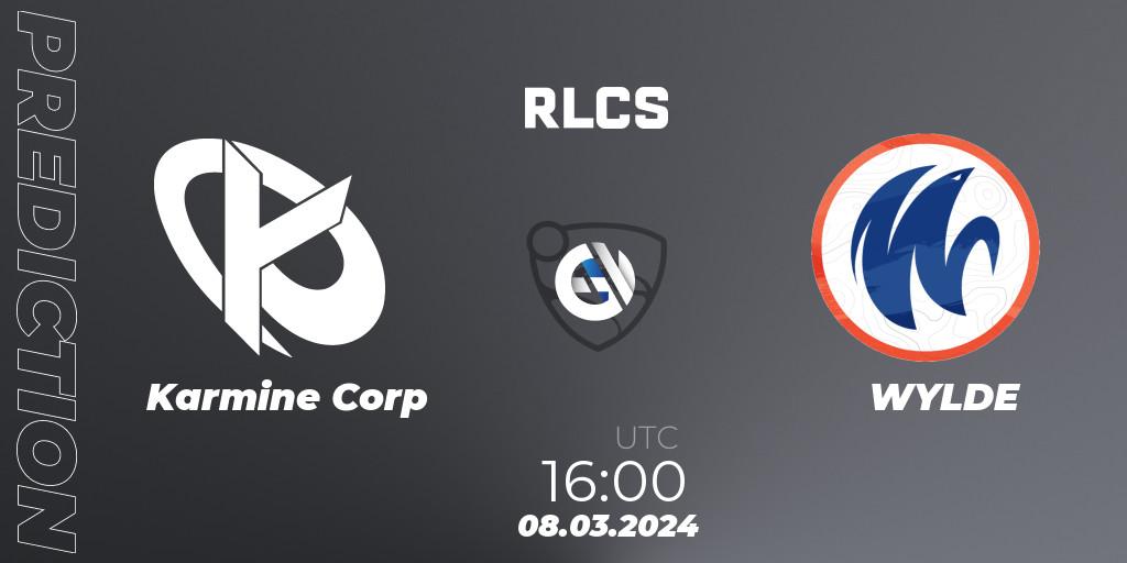 Karmine Corp - WYLDE: прогноз. 08.03.24, Rocket League, RLCS 2024 - Major 1: Europe Open Qualifier 3