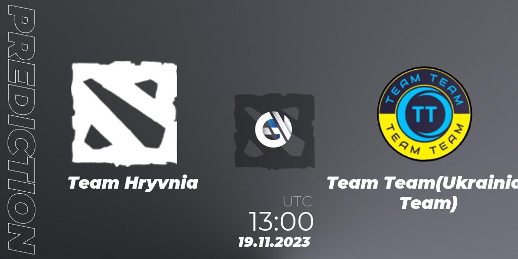 Team Hryvnia - Team Team(Ukrainian Team): прогноз. 19.11.2023 at 13:00, Dota 2, European Pro League Season 14