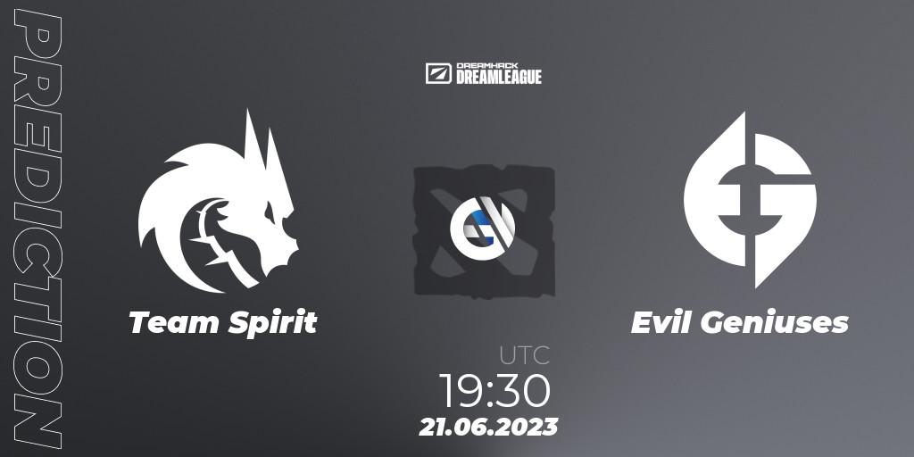 Team Spirit - Evil Geniuses: прогноз. 21.06.23, Dota 2, DreamLeague Season 20 - Group Stage 2