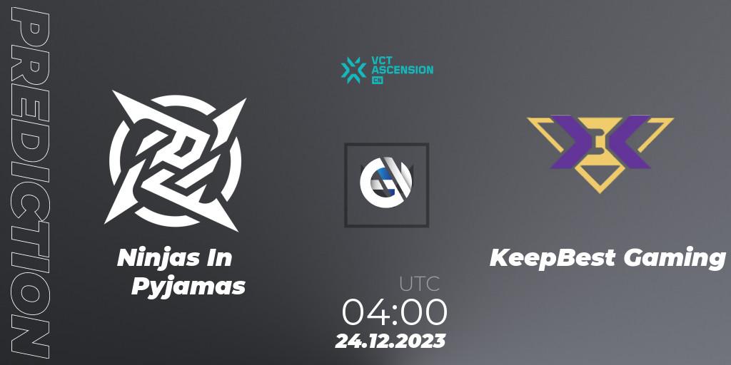 Ninjas In Pyjamas - KeepBest Gaming: прогноз. 24.12.2023 at 04:00, VALORANT, VALORANT China Ascension 2023