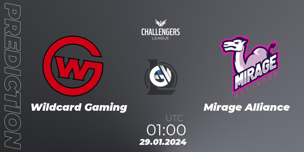 Wildcard Gaming - Mirage Alliance: прогноз. 29.01.2024 at 01:00, LoL, NACL 2024 Spring - Group Stage