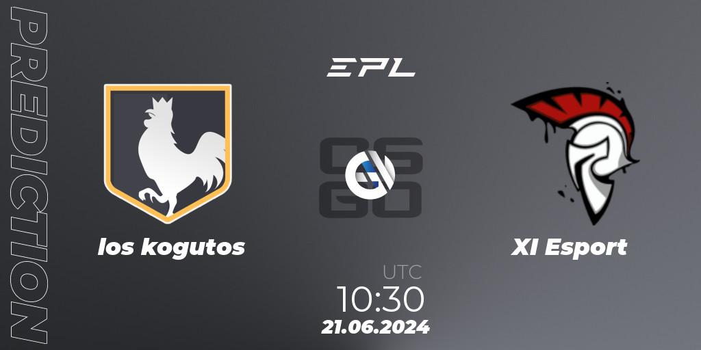 los kogutos - XI Esport: прогноз. 21.06.2024 at 10:30, Counter-Strike (CS2), European Pro League Season 18: Division 2
