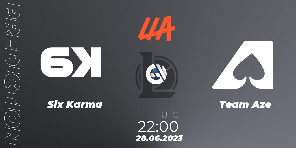 Six Karma - Team Aze: прогноз. 28.06.23, LoL, LLA Closing 2023 - Group Stage