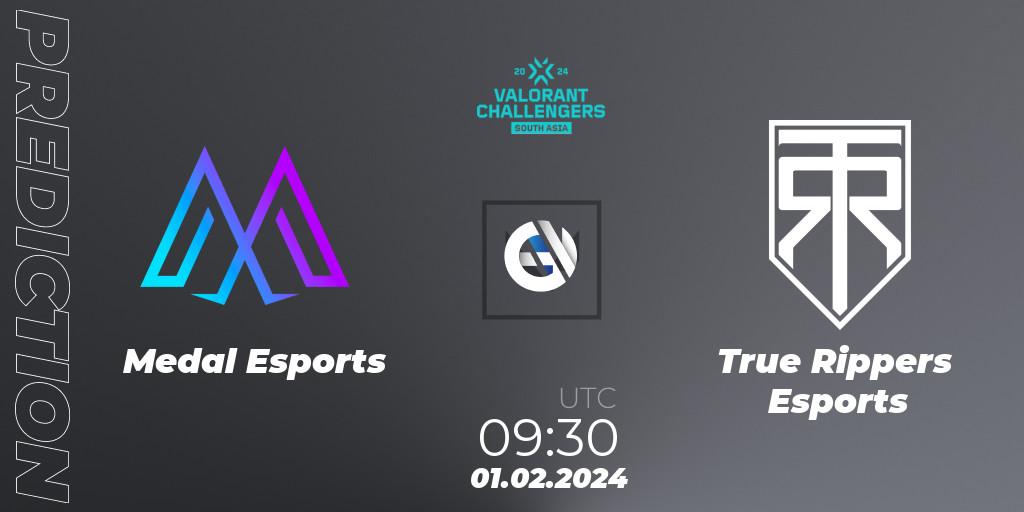 Medal Esports - True Rippers Esports: прогноз. 01.02.2024 at 09:30, VALORANT, VALORANT Challengers 2024: South Asia Split 1 - Cup 1