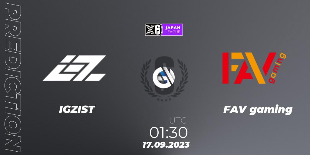 IGZIST - FAV gaming: прогноз. 17.09.2023 at 01:30, Rainbow Six, Japan League 2023 - Stage 2