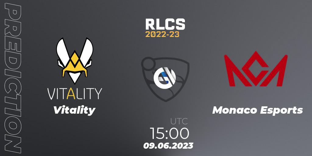 Vitality - Monaco Esports: прогноз. 09.06.2023 at 15:00, Rocket League, RLCS 2022-23 - Spring: Europe Regional 3 - Spring Invitational