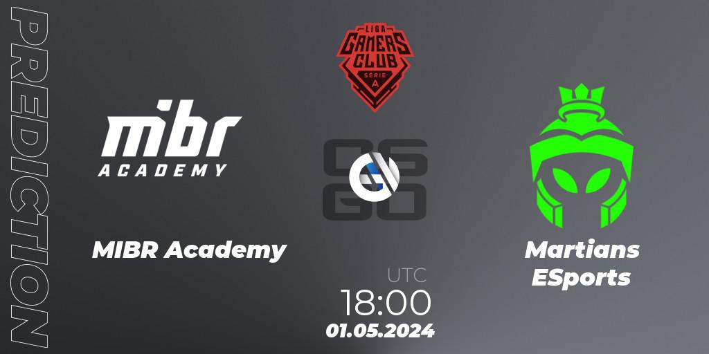 MIBR Academy - Martians ESports: прогноз. 01.05.2024 at 18:00, Counter-Strike (CS2), Gamers Club Liga Série A: April 2024