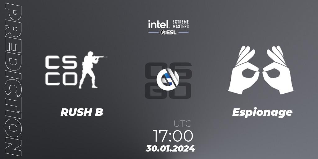 RUSH B - Espionage: прогноз. 30.01.24, CS2 (CS:GO), Intel Extreme Masters China 2024: European Open Qualifier #2