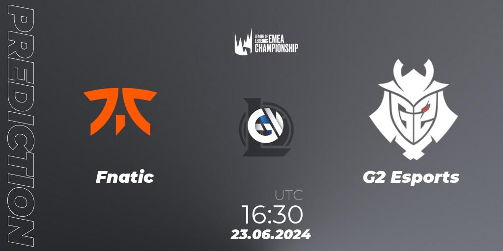 Fnatic - G2 Esports: прогноз. 23.06.2024 at 16:30, LoL, LEC Summer 2024 - Regular Season