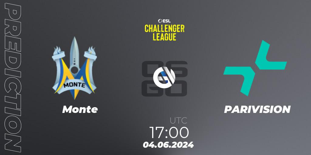 Monte - PARIVISION: прогноз. 04.06.2024 at 17:00, Counter-Strike (CS2), ESL Challenger League Season 47: Europe