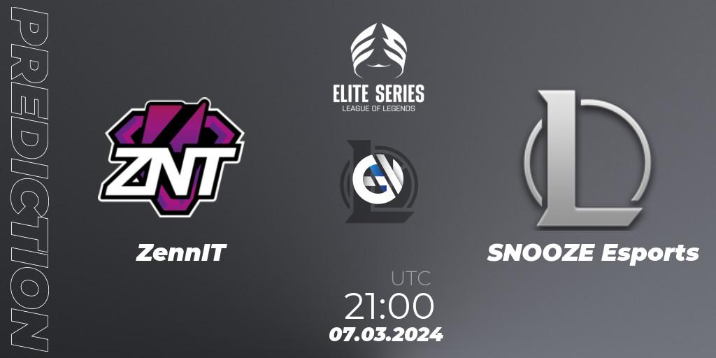 ZennIT - SNOOZE Esports: прогноз. 07.03.2024 at 21:00, LoL, Elite Series Spring 2024