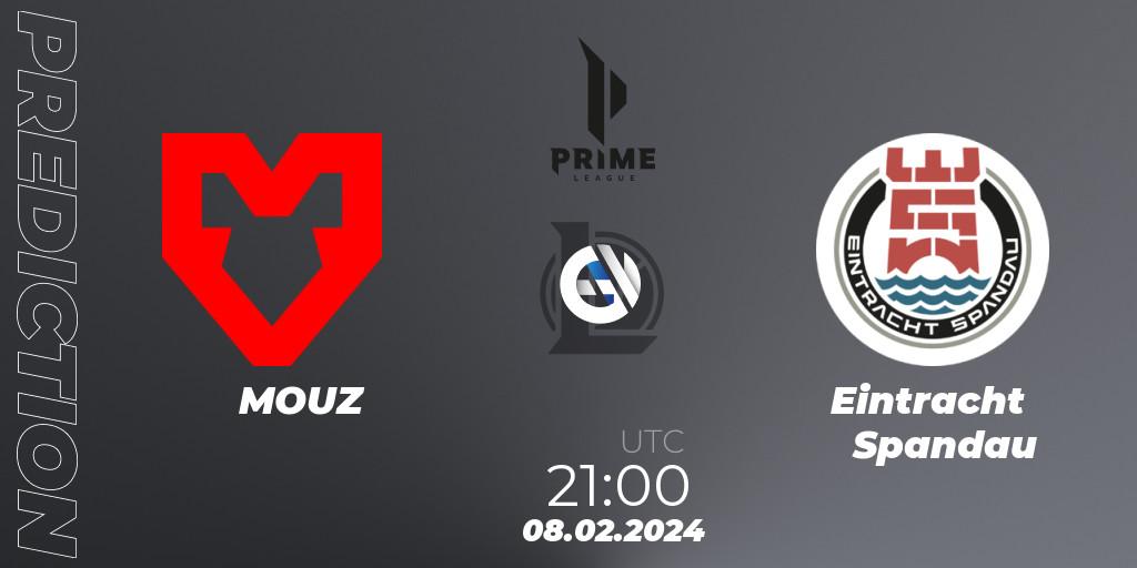 MOUZ - Eintracht Spandau: прогноз. 08.02.2024 at 20:00, LoL, Prime League Spring 2024 - Group Stage