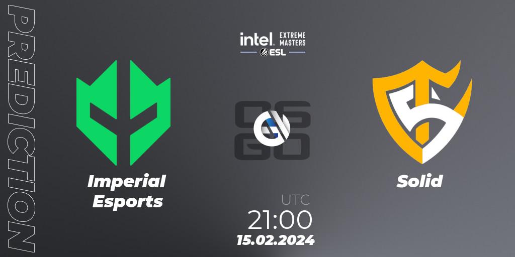 Imperial Esports - Solid: прогноз. 15.02.2024 at 21:10, Counter-Strike (CS2), Intel Extreme Masters Dallas 2024: South American Open Qualifier #1