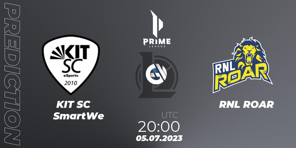 KIT SC SmartWe - RNL ROAR: прогноз. 05.07.2023 at 20:00, LoL, Prime League 2nd Division Summer 2023