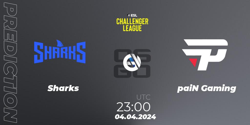 Sharks - paiN Gaming: прогноз. 04.04.24, CS2 (CS:GO), ESL Challenger League Season 47: South America