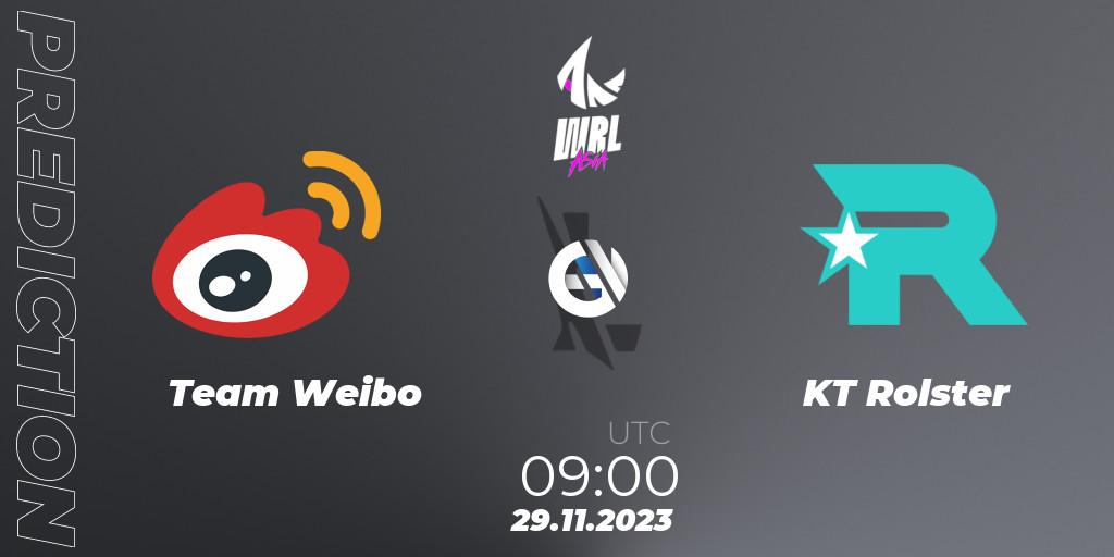 Team Weibo - KT Rolster: прогноз. 29.11.2023 at 09:00, Wild Rift, WRL Asia 2023 - Season 2 - Regular Season