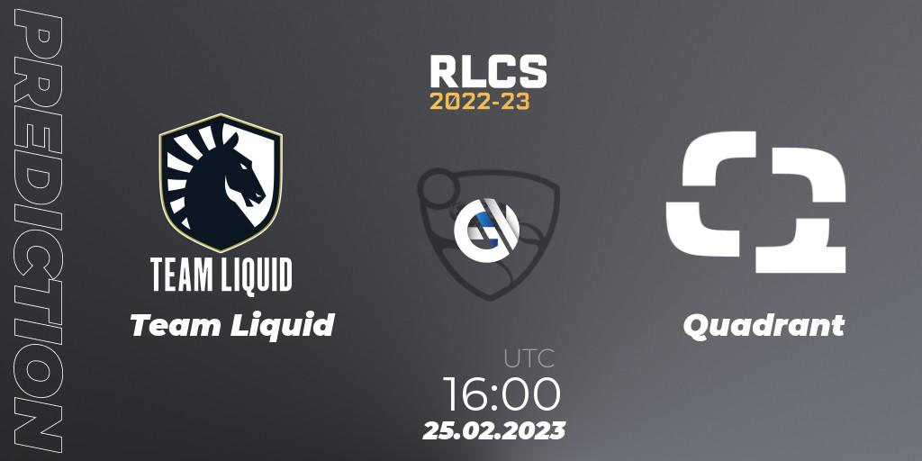 Team Liquid - Quadrant: прогноз. 25.02.2023 at 16:00, Rocket League, RLCS 2022-23 - Winter: Europe Regional 3 - Winter Invitational