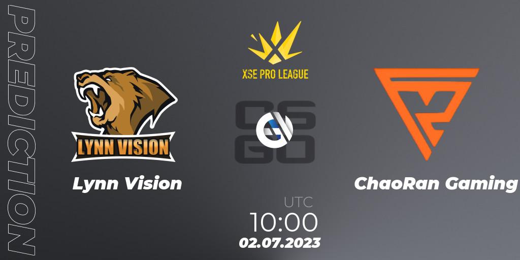 Lynn Vision - ChaoRan Gaming: прогноз. 02.07.23, CS2 (CS:GO), XSE Pro League: Online Stage