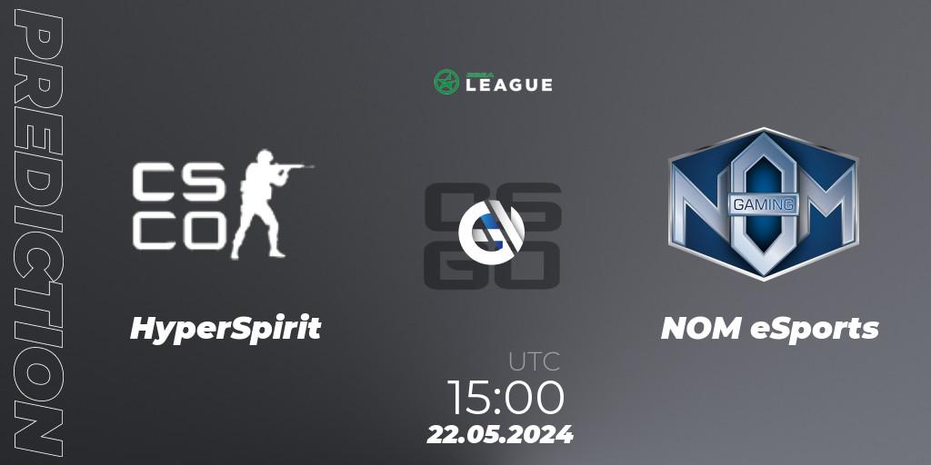 HyperSpirit - NOM eSports: прогноз. 22.05.2024 at 15:00, Counter-Strike (CS2), ESEA Season 49: Advanced Division - Europe