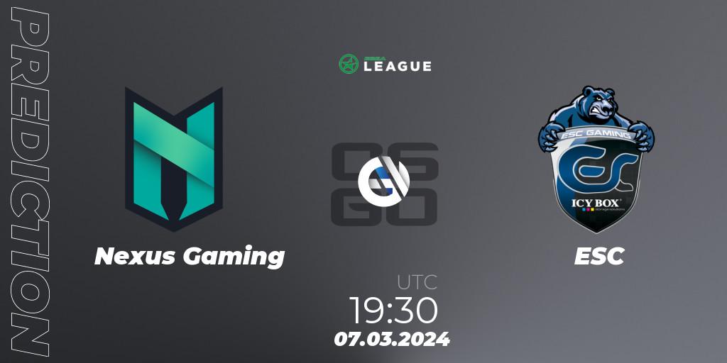 Nexus Gaming - ESC: прогноз. 08.03.24, CS2 (CS:GO), ESEA Season 48: Advanced Division - Europe