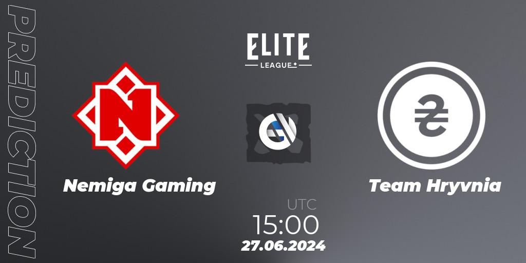 Nemiga Gaming - Team Hryvnia: прогноз. 27.06.2024 at 15:00, Dota 2, Elite League Season 2: Eastern Europe Closed Qualifier
