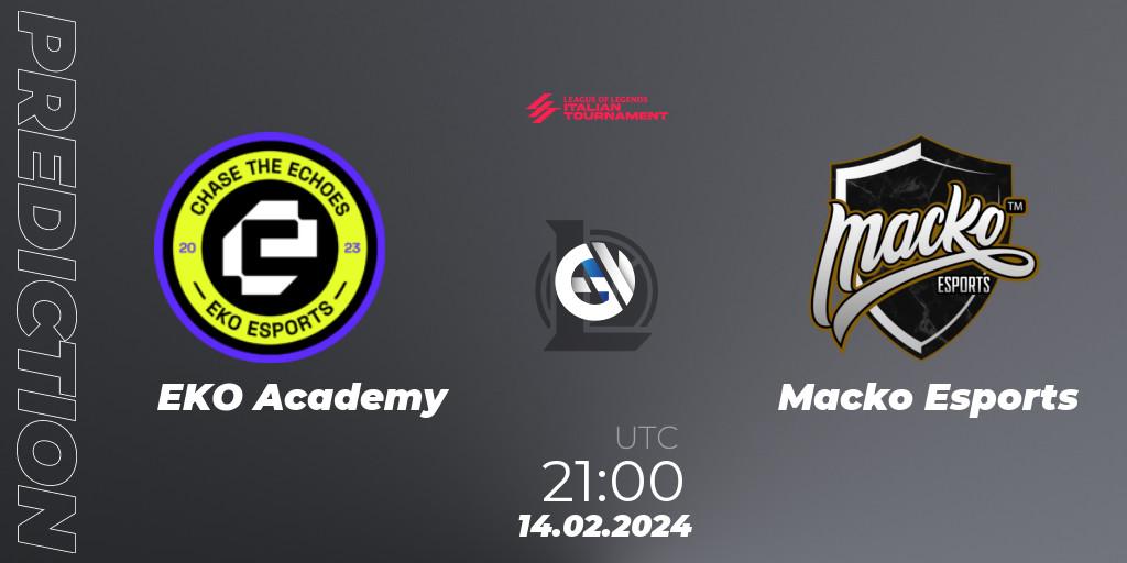 EKO Academy - Macko Esports: прогноз. 14.02.2024 at 21:00, LoL, LoL Italian Tournament Spring 2024