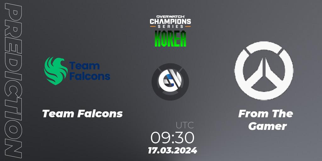 Team Falcons - From The Gamer: прогноз. 17.03.2024 at 09:30, Overwatch, Overwatch Champions Series 2024 - Stage 1 Korea