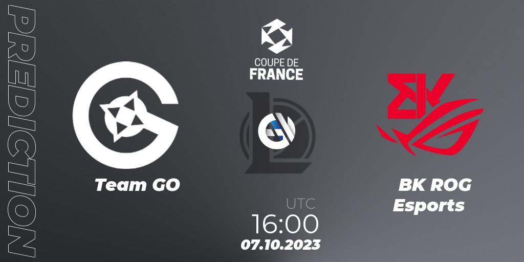 Team GO - BK ROG Esports: прогноз. 07.10.23, LoL, Coupe de France 2023