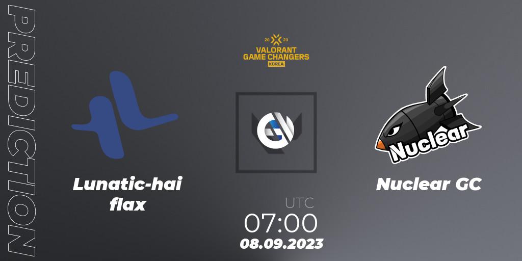 Lunatic-hai flax - Nuclear GC: прогноз. 08.09.2023 at 07:10, VALORANT, VCT 2023: Game Changers Korea Stage 2