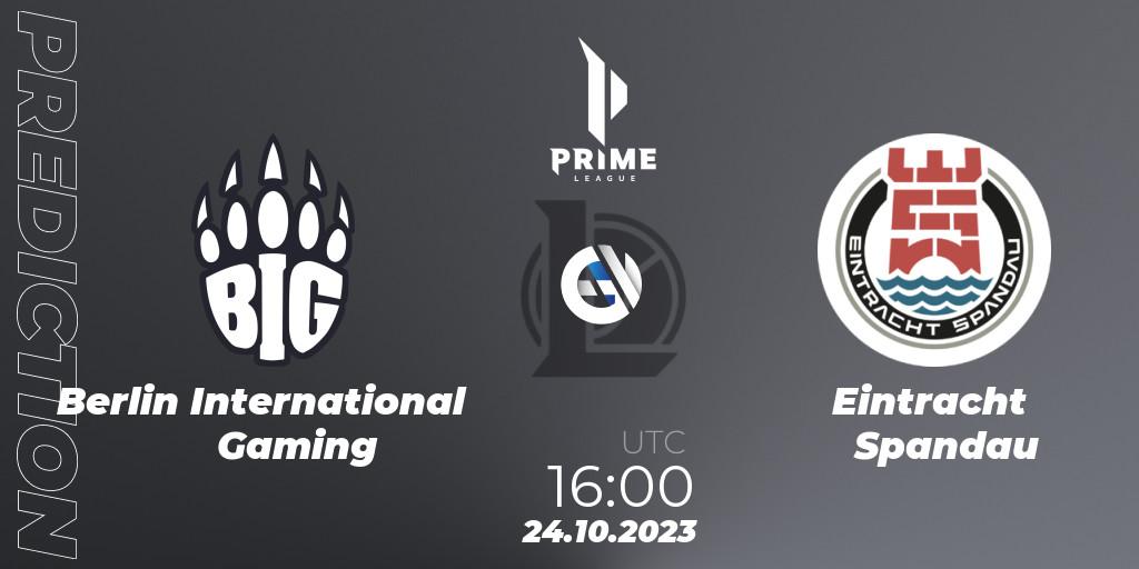 Berlin International Gaming - Eintracht Spandau: прогноз. 24.10.2023 at 16:00, LoL, Prime League Pokal 2023