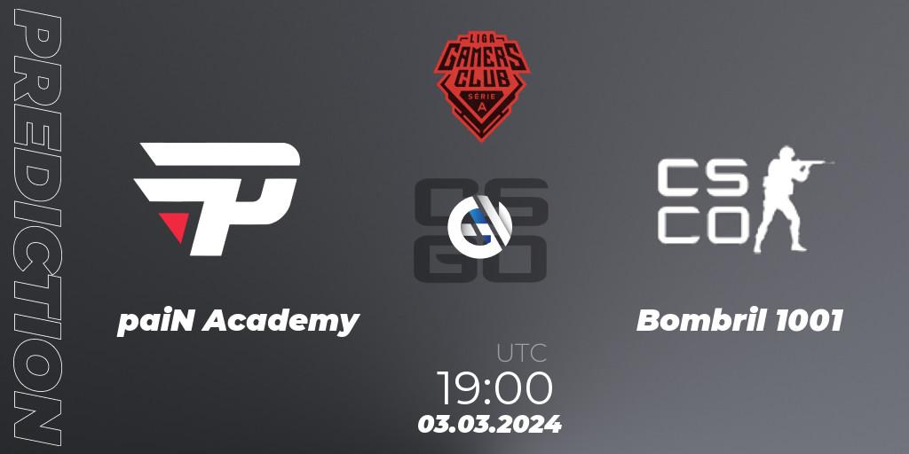 paiN Academy - Bombril 1001: прогноз. 03.03.2024 at 19:00, Counter-Strike (CS2), Gamers Club Liga Série A: February 2024