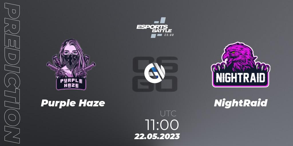 Purple Haze - NightRaid: прогноз. 22.05.2023 at 11:00, Counter-Strike (CS2), ESportsBattle Season 19
