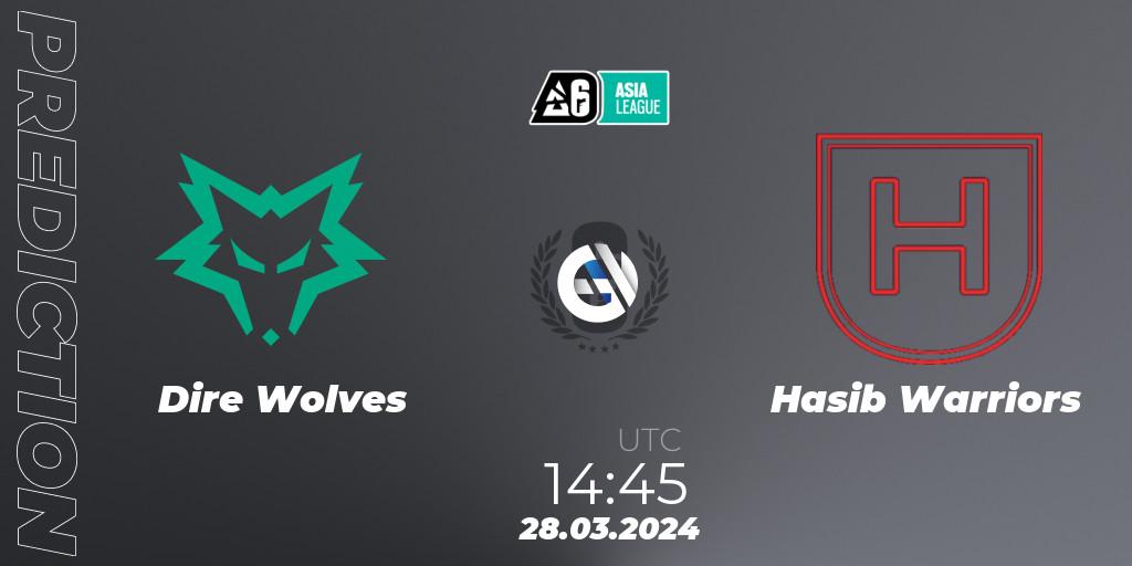 Dire Wolves - Hasib Warriors: прогноз. 28.03.24, Rainbow Six, Asia League 2024 - Stage 1