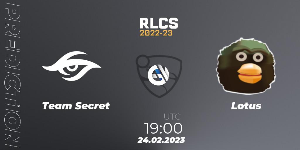 Team Secret - Lotus: прогноз. 24.02.2023 at 19:00, Rocket League, RLCS 2022-23 - Winter: South America Regional 3 - Winter Invitational