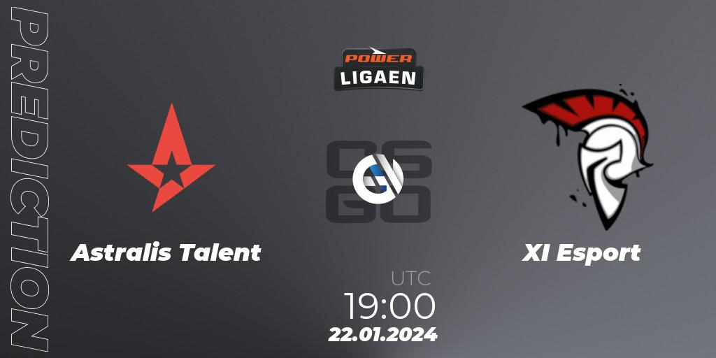 Astralis Talent - XI Esport: прогноз. 22.01.2024 at 19:00, Counter-Strike (CS2), Dust2.dk Ligaen Season 25
