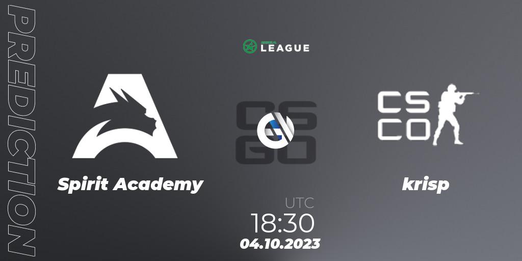Spirit Academy - krisp: прогноз. 04.10.2023 at 18:00, Counter-Strike (CS2), ESEA Season 46: Open Division - Europe