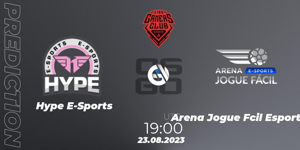 Hype E-Sports - Arena Jogue Fácil Esports: прогноз. 23.08.2023 at 19:00, Counter-Strike (CS2), Gamers Club Liga Série A: August 2023