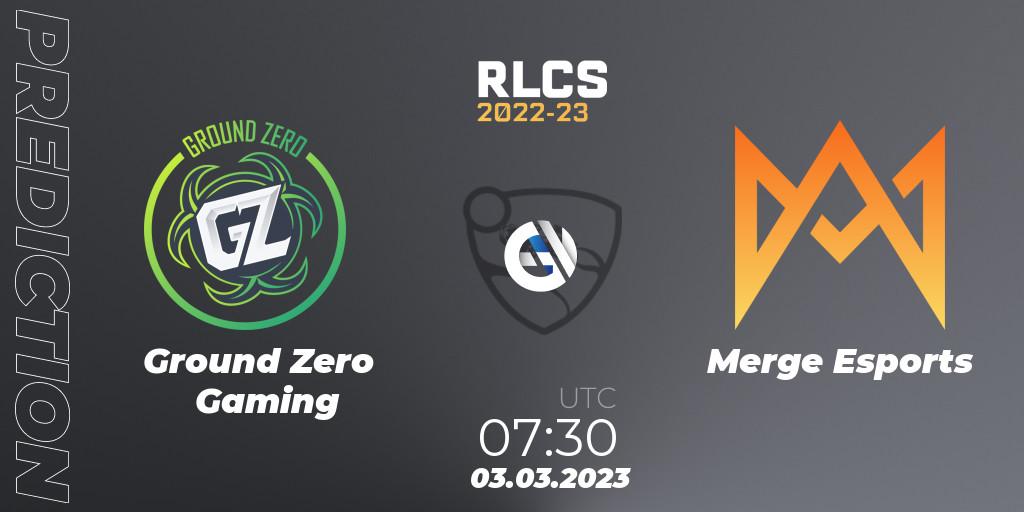 Ground Zero Gaming - Merge Esports: прогноз. 03.03.2023 at 07:30, Rocket League, RLCS 2022-23 - Winter: Oceania Regional 3 - Winter Invitational